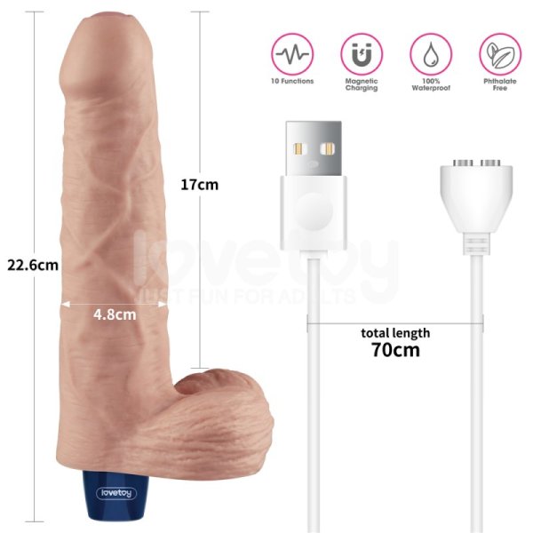 (image for) 9" Soft Vibrating Dong