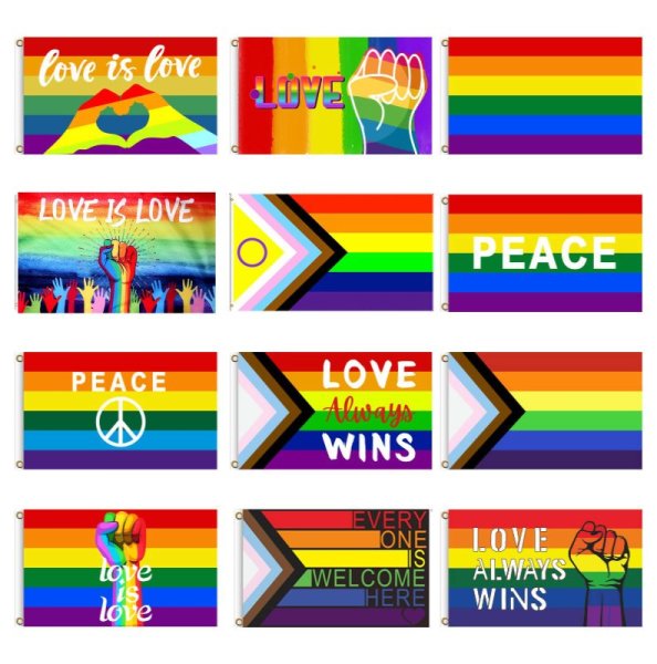 (image for) D700 Love & Peace Gay Pride Flag