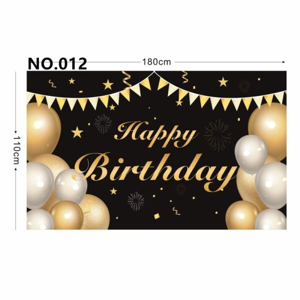 (image for) D801 Black&Golden Birthday Banner