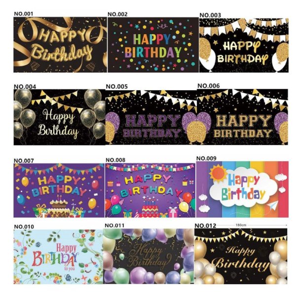 (image for) D801 Black&Golden Birthday Banner
