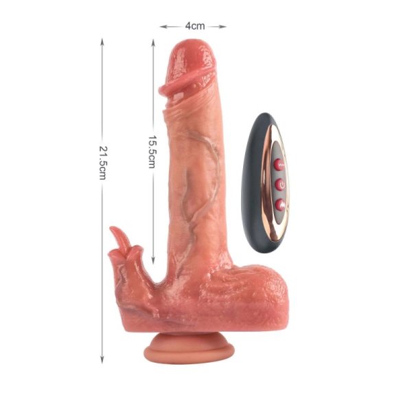 (image for) 8.5" Dual-Layered Remote Control Thrusting Double Stimulating Silicone dildo