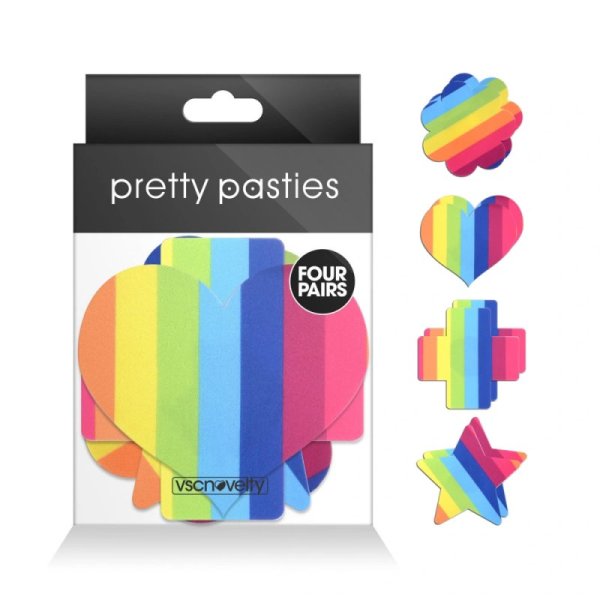 (image for) Pride Heart & Flower & Cross & Star -4 Pair