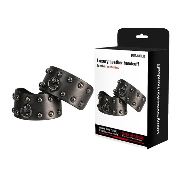 (image for) Studded Leather Handcuffs