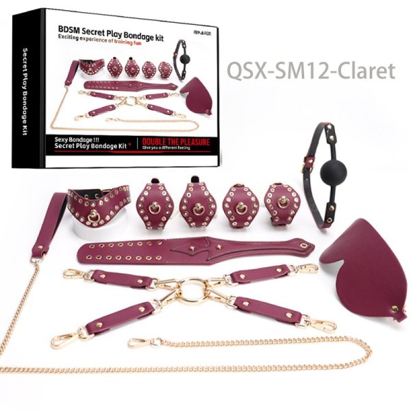 (image for) 8pcs Rivted Leather Bondage Kits