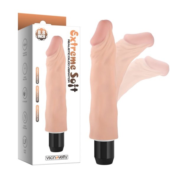 (image for) 8.8” Extreme Soft Realistic Dildo Vibrator-Bendable&Posable