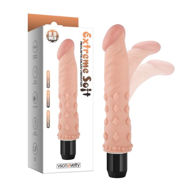 (image for) 9.0” Extreme Soft Realistic Dildo Vibrator-Bendable&Posable