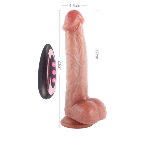 (image for) 9” Dual-Layered Nature-Feel Remote Control Thrusting Silicone Dildo