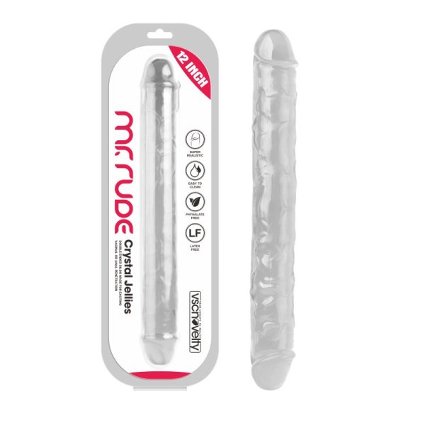 (image for) 12" Mr. Rude -Crystal Jellies Realistic Double-ended Dildo