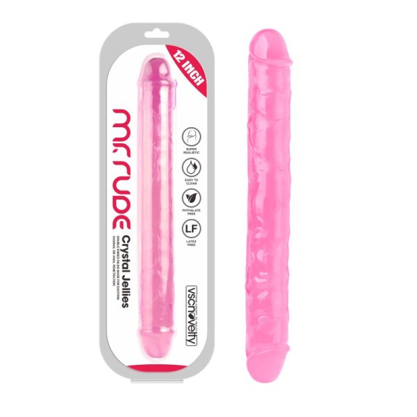 (image for) 12" Mr. Rude -Crystal Jellies Realistic Double-ended Dildo