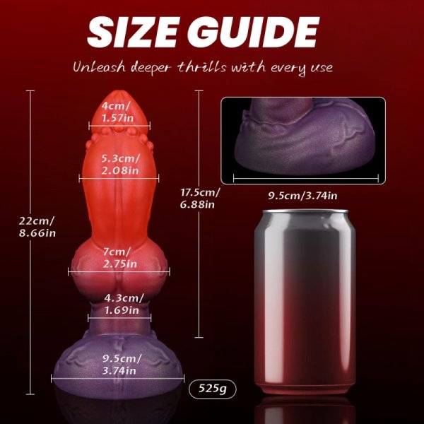 (image for) 8.6" Creature Cock Silicone Dog Dildo