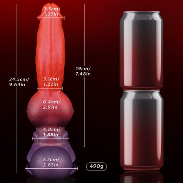 (image for) 9.6" Creature Cock Silicone Dog Dildo