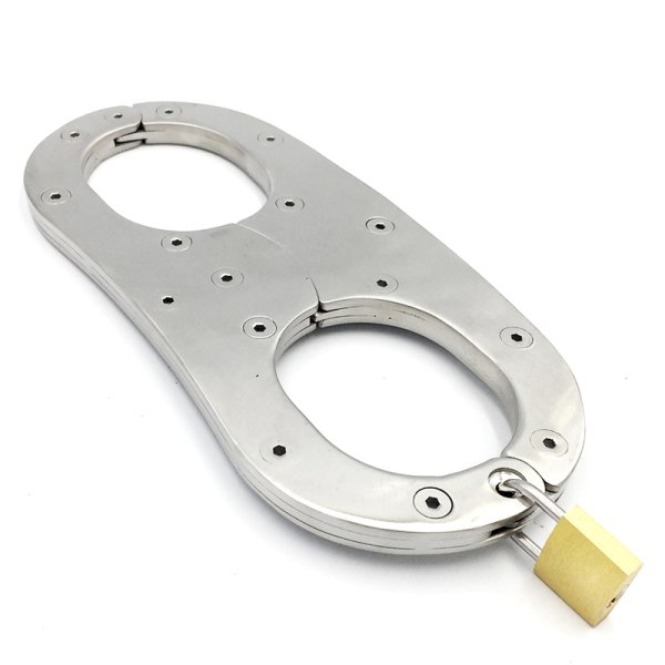 (image for) Unisex Stainless Steel Wrist Restraints with Padlock