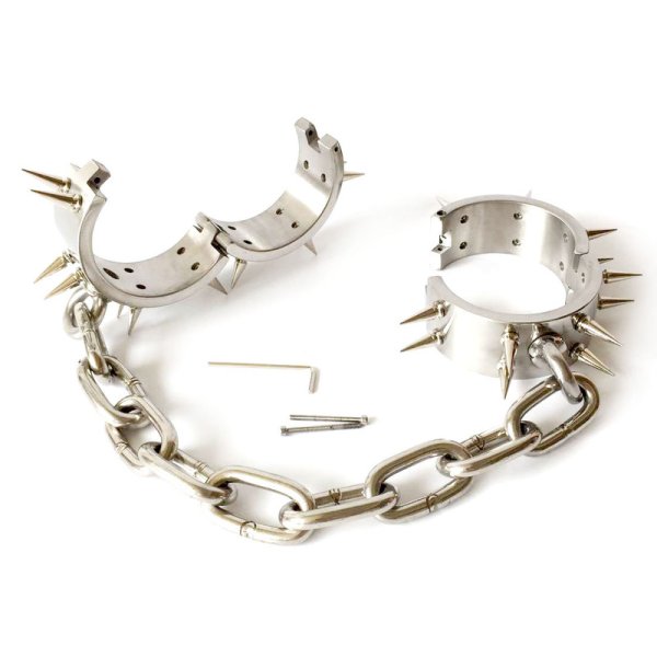 (image for) Spiked Stainless Steel Ankle/Wrist Cuffs