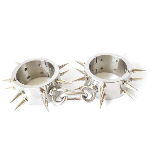 (image for) Spiked Stainless Steel Ankle/Wrist Cuffs