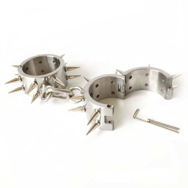 (image for) Spiked Stainless Steel Ankle/Wrist Cuffs