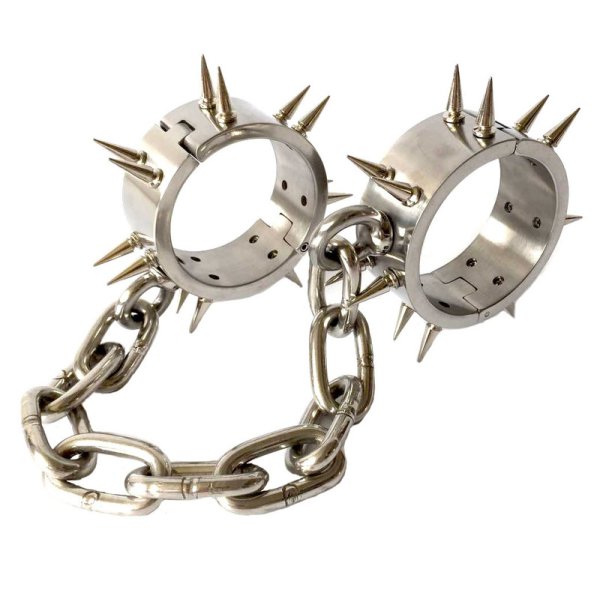 (image for) Spiked Stainless Steel Ankle/Wrist Cuffs