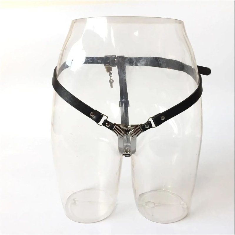 (image for) PU Leather Locking Chastity Belt
