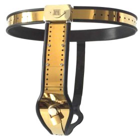 Golden Female Adjustable Rigid Chastity Belt