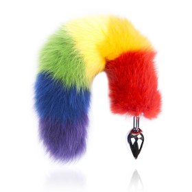 Colorful Fox Tail Steel Butt Plug
