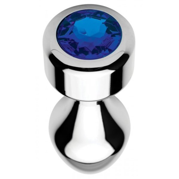 (image for) Aluminium Butt Plug With Diamond - Bright Silver