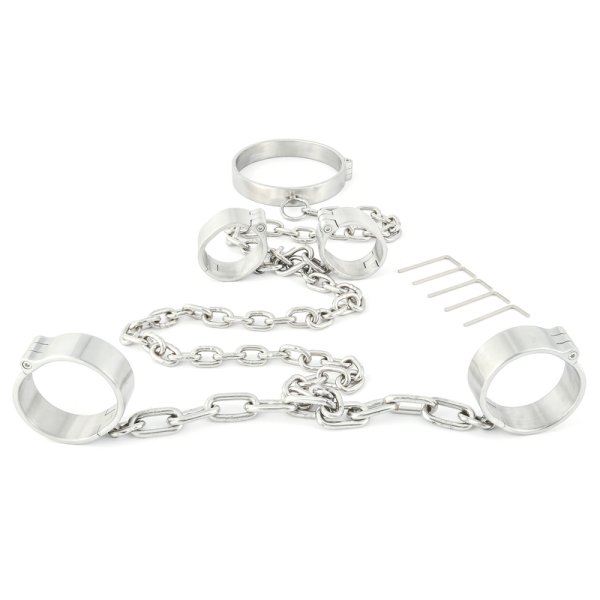(image for) Stainless Steel collar handcuffs Wrist ankle Restraints