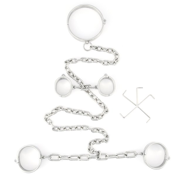 (image for) Stainless Steel collar handcuffs Wrist ankle Restraints