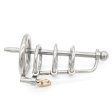 (image for) Locking Steel Chastity Device with Penis Plug