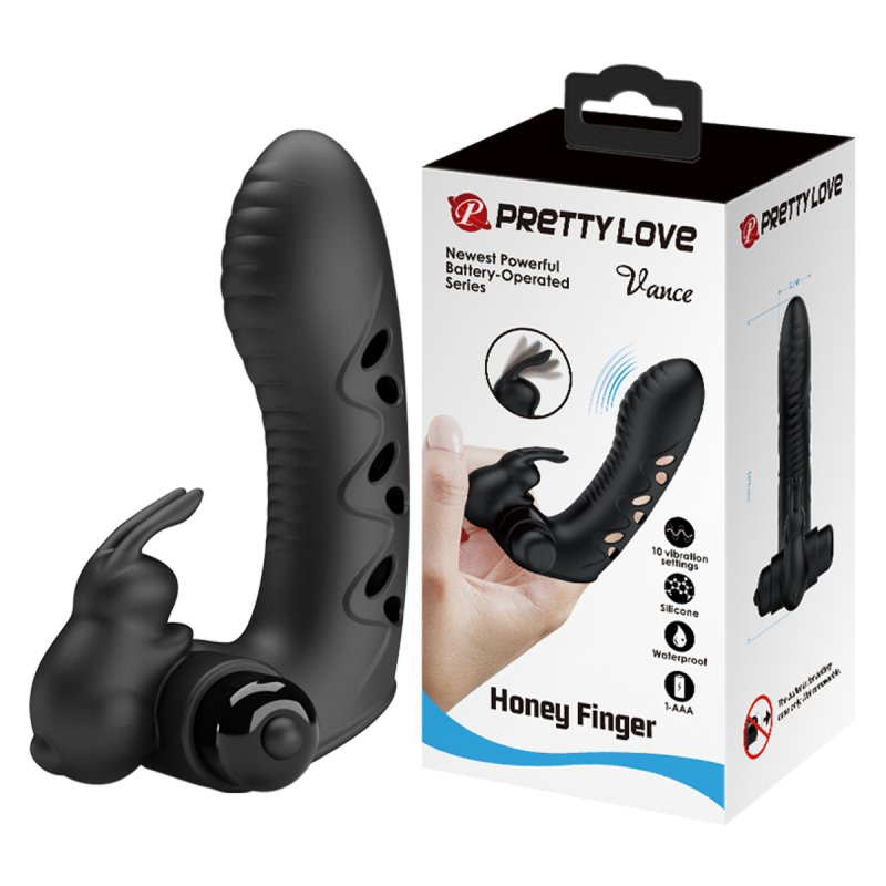 (image for) Silicone Vibrating Rabbit Finger Sleeve
