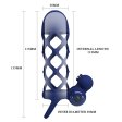 (image for) Prettylove Dark Blue Vibrating Fishnet Penis Sleeve