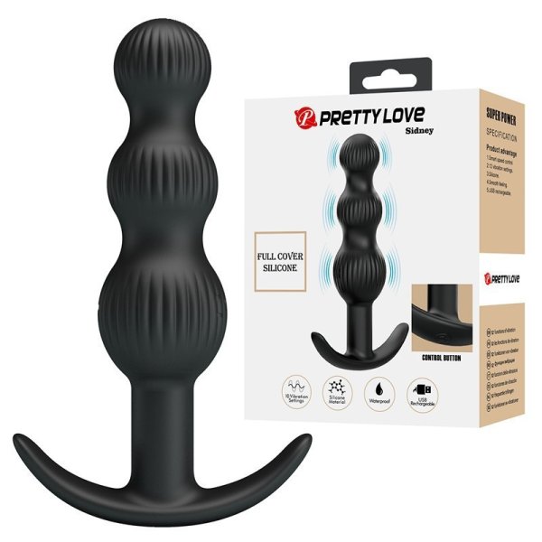 (image for) Prettylove Vibrating Anal Beads Plug - Sidney