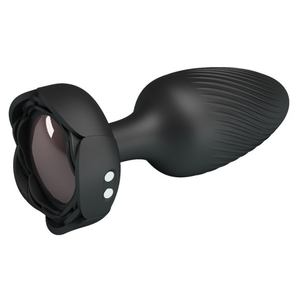 (image for) 4.25" Prettylove Bottom Light Spiral Floral Anal Vibrator