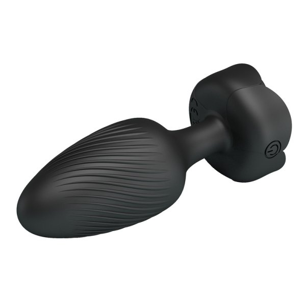 (image for) 4.25" Prettylove Bottom Light Spiral Floral Anal Vibrator