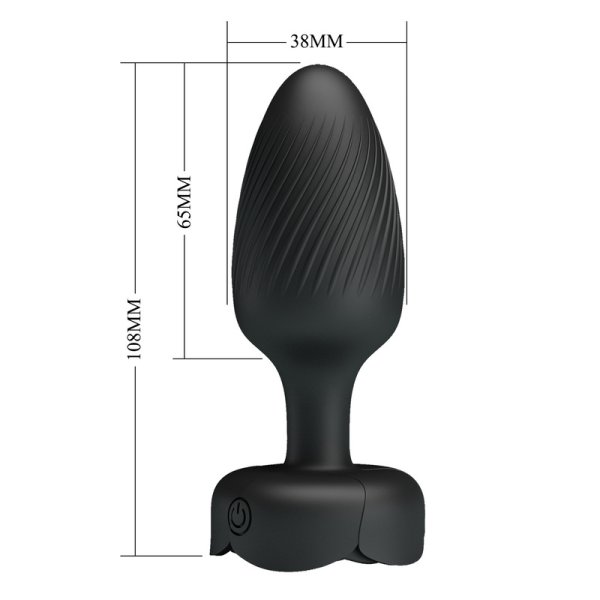 (image for) 4.25" Prettylove Bottom Light Spiral Floral Anal Vibrator