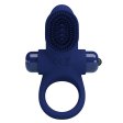 (image for) Prettylove Dark Blue Brush Vibrating Cock Ring