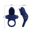 (image for) Prettylove Dark Blue Brush Vibrating Cock Ring