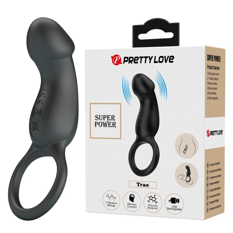 (image for) Silicone Dildo Anal Vibrator With Pull Ring