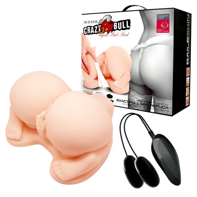(image for) Vagina & Anal Lifelike Vibrating Ass With T Back
