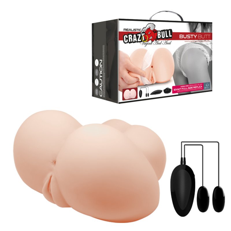 (image for) Vagina & Anal Lifelike Vibrating Ass With T Back