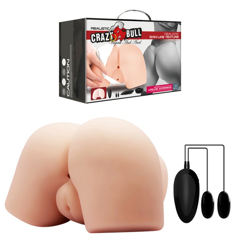 (image for) Vagina & Anal Lifelike Vibrating Ass With T Back