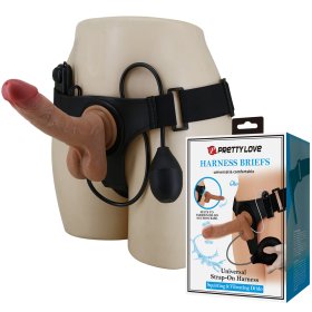 Squirting & Vibrating Dildo Strap On Harness