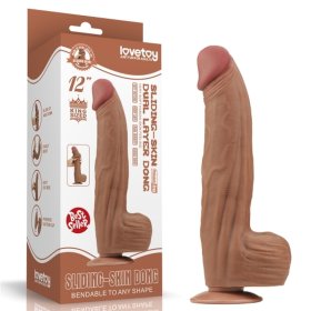 12" King Sized Sliding Skin Dual Layer Dong