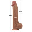 (image for) 14" King Sized Sliding Skin Dual Layer Dong