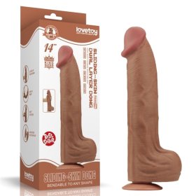14" King Sized Sliding Skin Dual Layer Dong