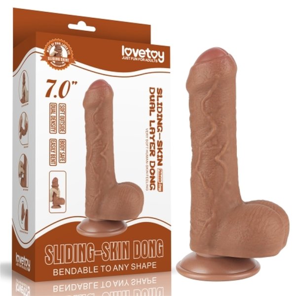 (image for) 7" Sliding Skin Dual Layer Dildo