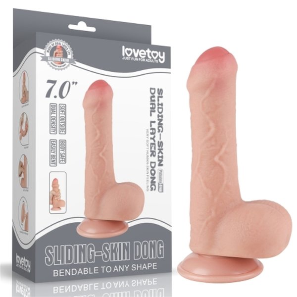 (image for) 7" Sliding Skin Dual Layer Dildo