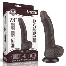 7.5" Sliding Skin Dual Layer Dildo