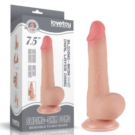 7.5" Sliding Skin Dual Layer Dildo