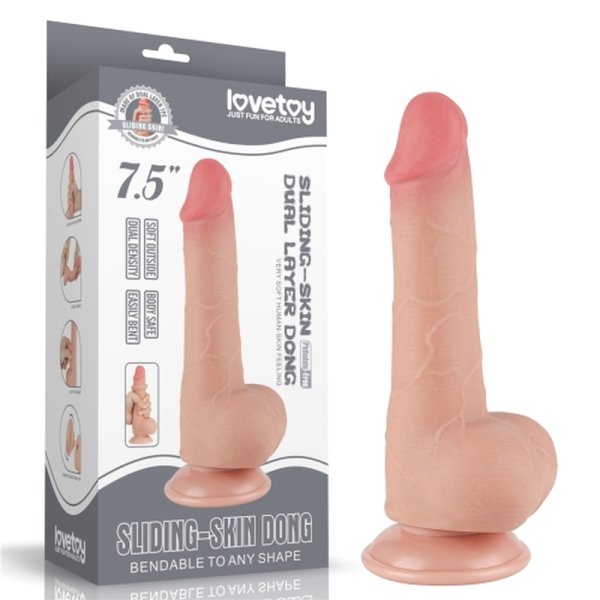 (image for) 7.5" Sliding Skin Dual Layer Dildo
