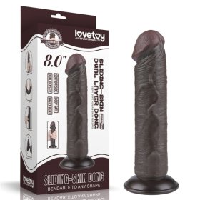 8" Sliding Skin Dual Layer Dildo