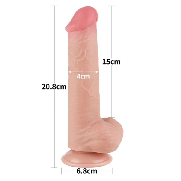 (image for) 8" Sliding Skin Dual Layer Dildo